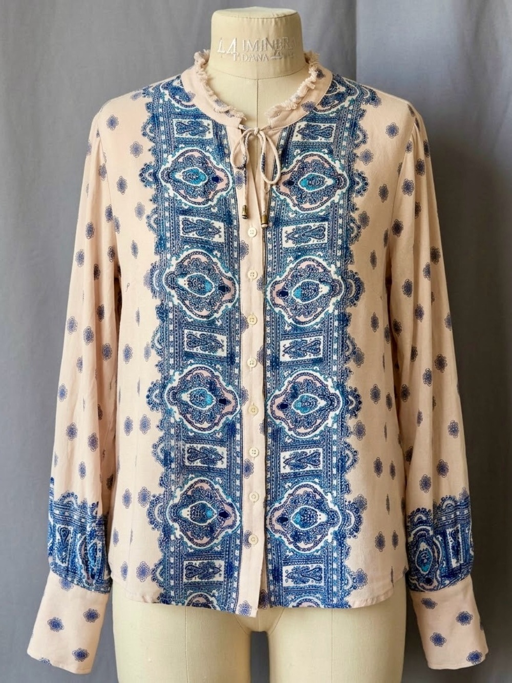 Free People Wishing Well Border Print Blouse. Boho Chic, Bohemian, Hippie